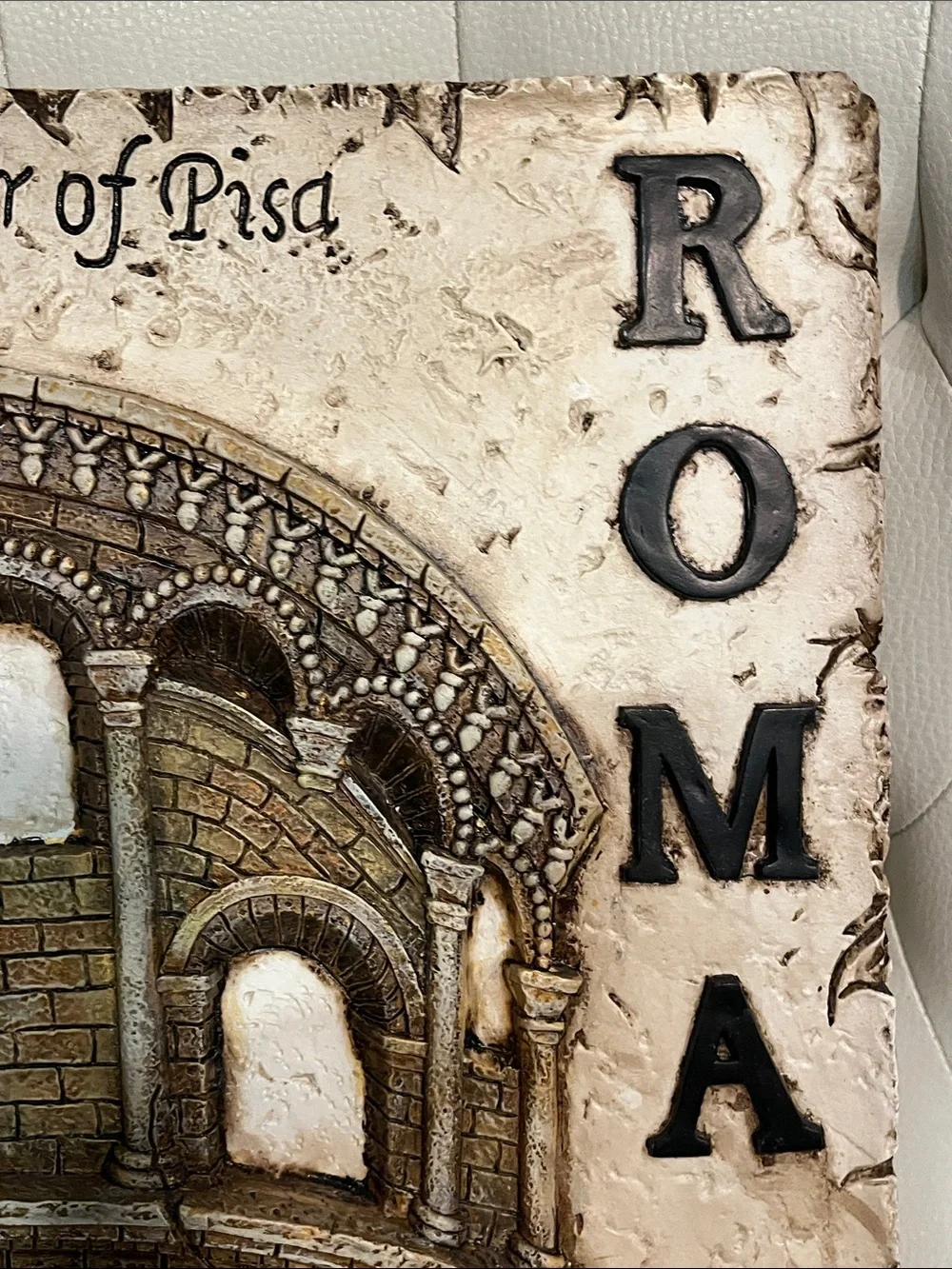 ROMA Tower of Pisa 1 Wall Art in Brown Cream Black 10X13 PARIS LISTED